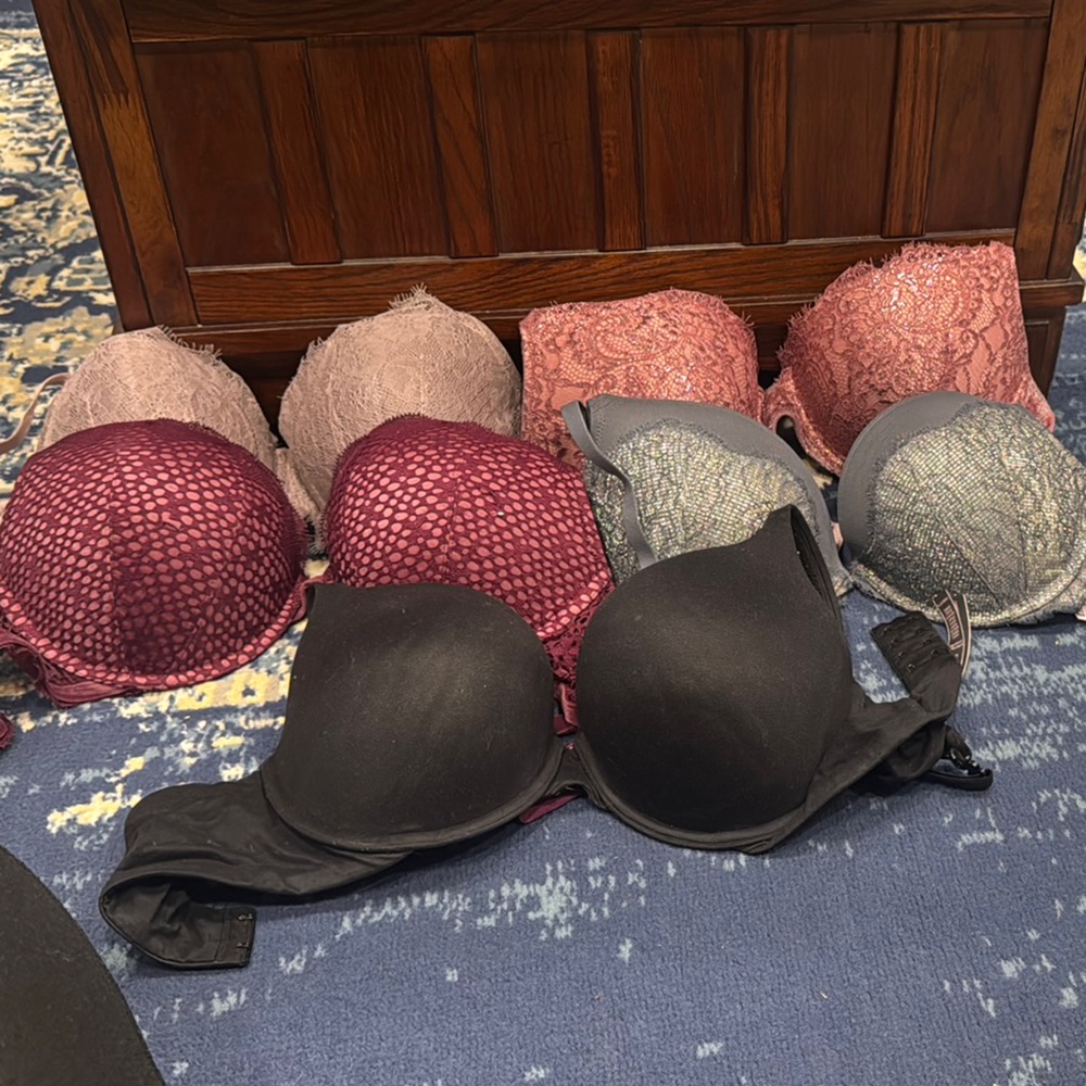 Victoria's Secret Assorted Bras - Black, Pink, Gray, Burgundy Lot of 5